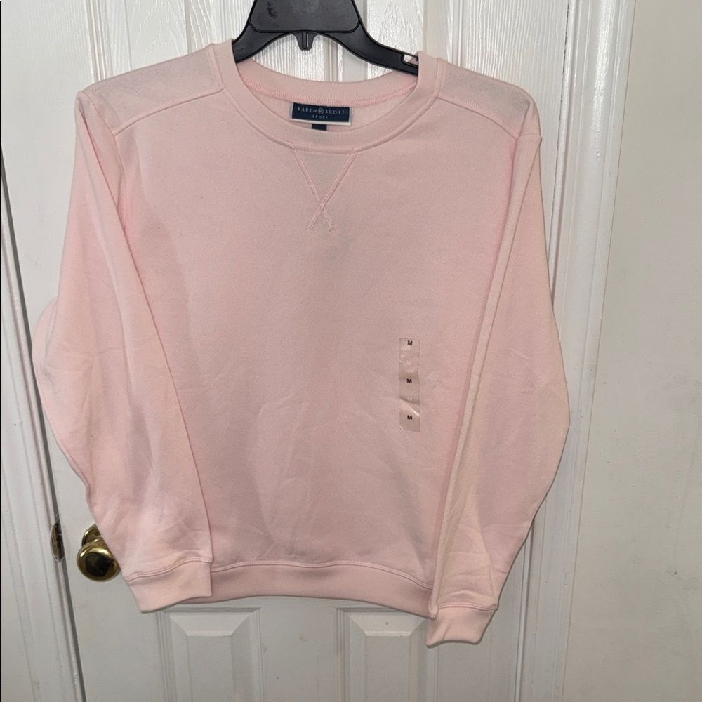 Karen Scott Pale Pink Crewneck Sweatshirt